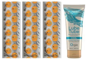 Комплект: EXS Delay 15 шт + Лубрикант LUBE TUBE COOL 150 мл ORGIE SOS11095 фото