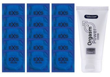 Комплект EXS Cooling 15 шт + Orgasm Power For Men Cream (50 мл) SOS14599 фото