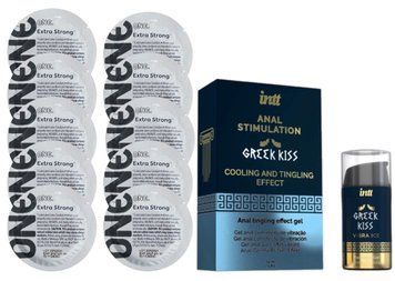 Комплект ONE Extra Strong 10 шт + Intt Greek Kiss (15 мл) SOS14157 фото