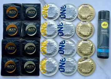 Набор из 20 штук One, Skyn ​​+ лубрикант pjur Basic Waterbased (100 мл) SOS4024 фото