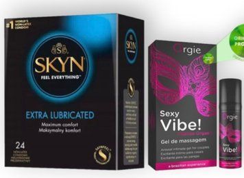 SKYN SKYN Extra Lube 24 шт + SEXY VIBE вібрація + посилення оргазму, 15 мл ORGIE SOS7037 фото