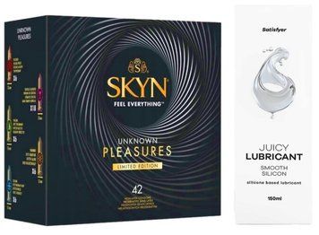 Комплект Лубрикант Satisfyer Juicy Lubricant Smooth Silicon 150 мл + SKYN Pleasures 42 шт SOS12688 фото