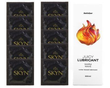 Комплект SKYN Original 10 шт. + Лубрикант Satisfyer Juicy Lubricant Warm Wave 300 мл SOS12638 фото