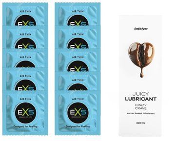 Набор: EXS Air Thin 10 шт. + Лубрикант Satisfyer Crazy Crave 300 мл SOS11195 фото