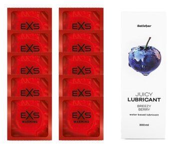 Комплект: EXS Warming 10шт. + Лубрикант Satisfyer Breezy Berry 300 мл SOS11396 фото