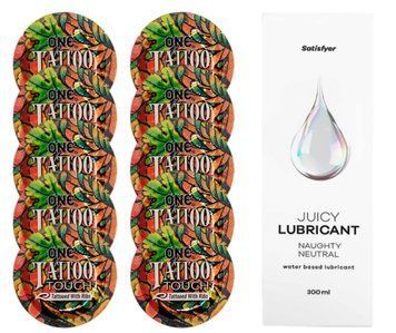 Комплект ONE Tattoo Touch 10 шт. + Лубрикант Satisfyer Juicy Lubricant Naughty Neutral (300 мл) SOS12186 фото