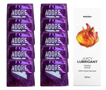 Набір: Pasante Adore 10 шт. + Лубрикант Satisfyer Warm Wave (300 мл) SOS12086 фото