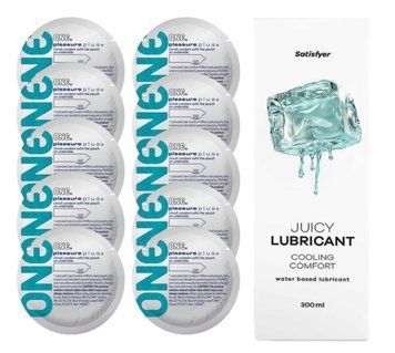 Комплект 𝐎𝐍𝐄 𝐏𝐥𝐮𝐬 10 шт. + Лубрикант Satisfyer Juicy Lubricant Cooling Comfort (300 мл) SOS12336 фото