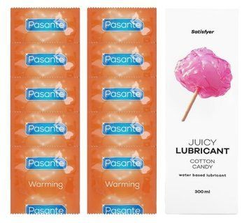 Комплект Pasante Warming 10шт. + Лубрикант Satisfyer Juicy Lubricant Cotton Candy 300 мл SOS11587 фото
