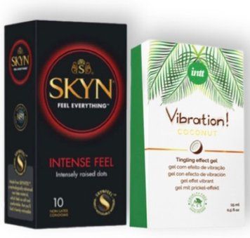 SKYN Intense Feel 10 шт + Intt Vibration Coconut Vegan (15 мл) SOS6941 фото