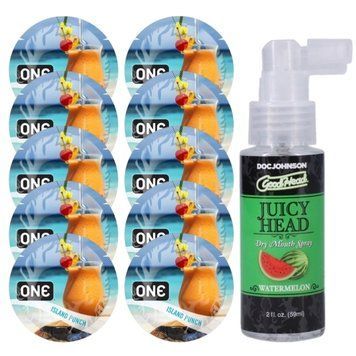 Комплект ONE Island Punch 10 шт + Doc Johnson GoodHead &ndash; Watermelon, 59 мл SOS13832 фото
