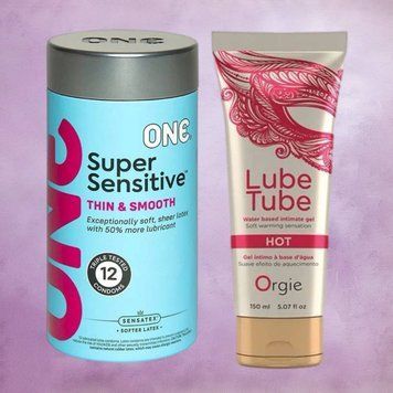 Набор ONE Super Sensitive 12шт + LUBE TUBE HOT, 150 мл ORGIE SOS4412 фото
