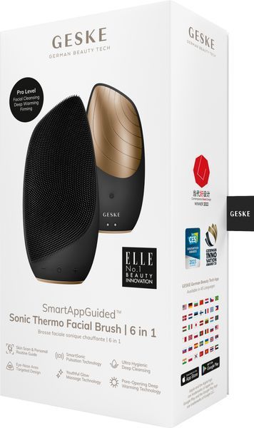 Электронная звуковая термо щетка для лица GESKE Sonic Thermo Facial Brush 6в1 HB0075 фото