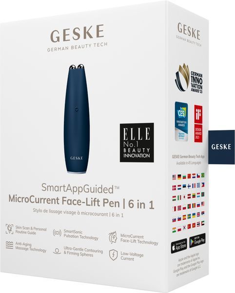 Микротоковая ручка для подтяжки лица GESKE MicroCurrent Face-Lift Pen 6в1 midnight HB0122 фото