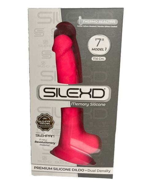 Фалоімітатор SilexD Johnny Pink (MODEL 1 size 7in), двошаровий, силікон + Silexpan, діаметр 3,5см SO3150 фото