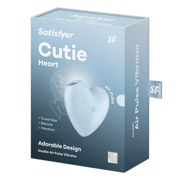 Вакуумный стимулятор-сердечко с вибрацией Satisfyer Cutie Heart Blue SO6287 фото