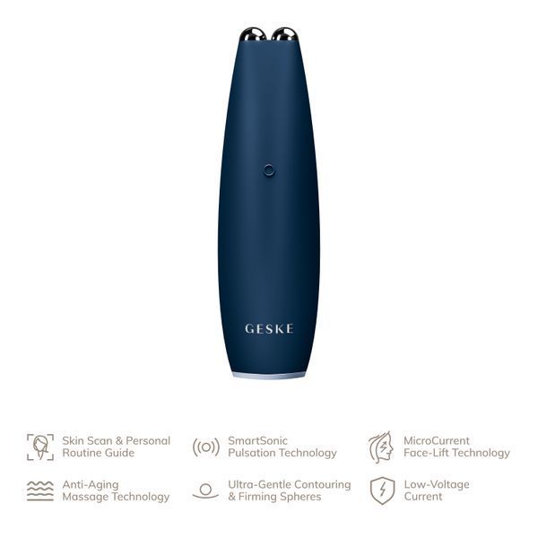 Микротоковая ручка для подтяжки лица GESKE MicroCurrent Face-Lift Pen 6в1 midnight HB0122 фото