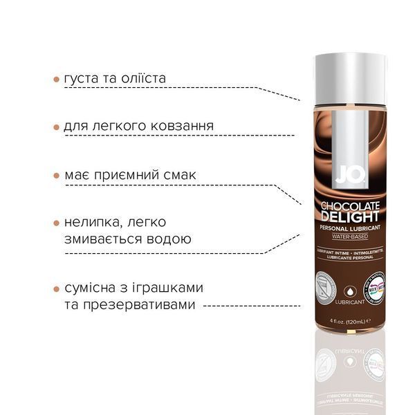 Смазка на водной основе System JO H2O &mdash; Chocolate Delight (120 мл) без сахара, растительный глицерин SO1776 фото