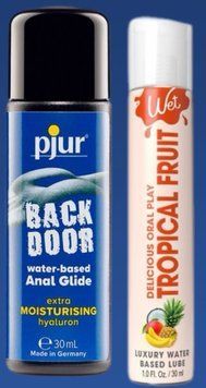 Набор лубрикантов pjur backdoor Comfort water glide 30 мл + Wet Oral Play Tropical Explosion (30 мл) LB414 фото
