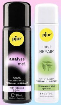 Набор лубрикантов pjur analyse me! Relaxing jojoba silicone 30 мл + pjur MED Repair glide 100 мл LB634 фото
