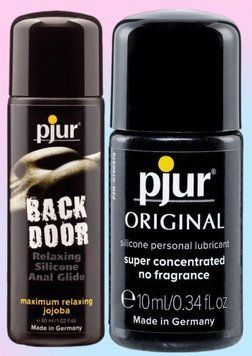 Набор лубрикантов pjur backdoor anal Relaxing jojoba silicone 30 мл + pjur Original 10 мл, 2в1 LB684 фото
