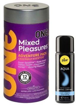 Комплект ONE Mixed Pleasures 12 шт + Pjur Aqua 30 мл SOS12942 фото