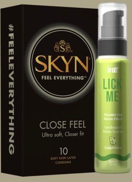 Набір SKYN Close Feel пачка 10 штук + Гель INTT Lick Me Kissable Gel Caipirinha 50 м SOS5055 фото
