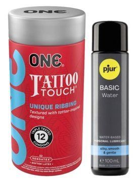 Набор ONE Tattoo Touch Pack 12 шт + Лубрикант Pjur Basic Waterbased 100 мл SOS13042 фото