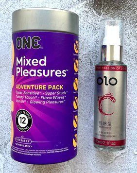 Комплект ONE Mixed Pleasures 12 шт. + Лубрикант согревающий OLO 60 мл. SOS2323 фото