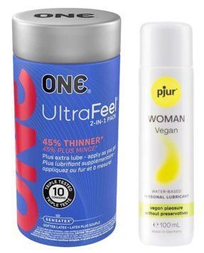 Набор ONE UltraFeel 10 шт + Pjur Woman Vegan 100 мл SOS13092 фото