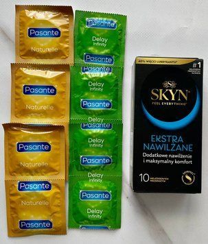 Комплект Skyn Extra Lube 10 шт + Pasante Naturelle 6 шт + Pasante Delay Infinity 6 шт SOS3005 фото