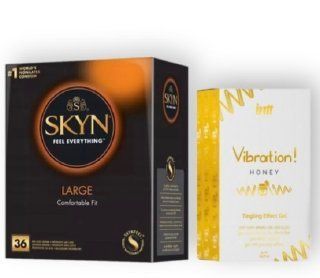 SKYN Large, 36 шт + Intt Vibration Honey (15 мл) SOS6854 фото