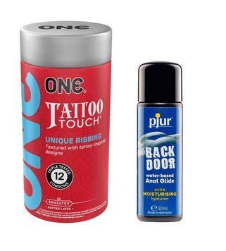 ONE Tattoo Touch Pack 12шт + pjur backdoor Comfort water glide 30 мл SOS6362 фото
