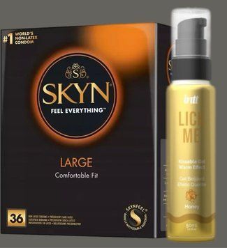 Комплект SKYN Large, 36 шт +  Гель INTT Lick Me Kissable Gel Honey 50 мл SOS5439 фото