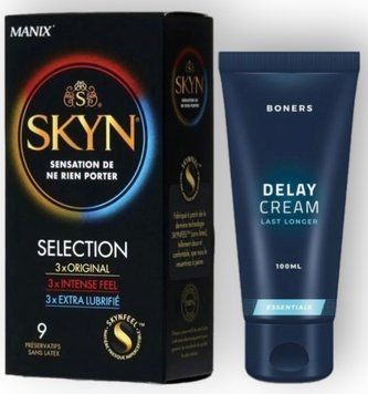 Набор из SKYN Selection (9 шт) + Пролонгатор Boners Delay Cream (100мл) SOS8881 фото