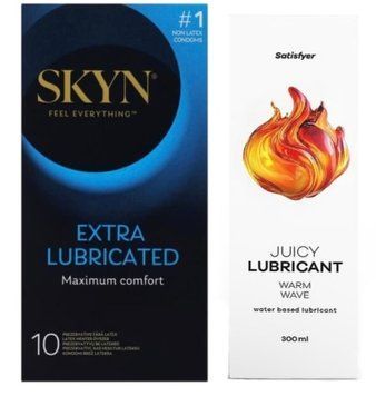 Набір Лубрикант Satisfyer Warm Wave 300 мл + Skyn Exstra Lube 10 шт. SOS12739 фото