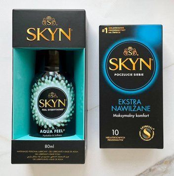 Комплект Skyn Exstra Lube 10 шт + Лубрикант SKYN AQUA FEEL 80 мл SOS2073 фото