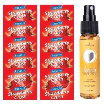 Набор Pasante Strawberry Crush 10 шт + Sensuva Deeply Love You &ndash; Butter Rum, 29 мл SOS13983 фото