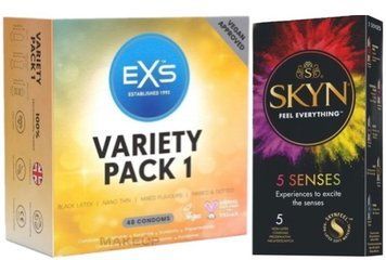 Набор з SKYN 5 Senses + EXS Mixed Variety Pack 1, 48 штук SOS7817 фото