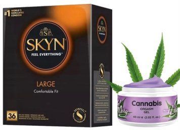 Набір з SKYN Large (36 шт) + стимулятор OH! HOLY MARY (60 мл) від Nuei  SOS9939 фото
