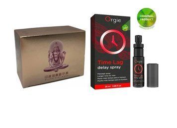 OLO Gold Budda 10 шт + Спрей пролонгатор для чоловіків Time Lag, 25 мл. ORGIE SOS6590 фото