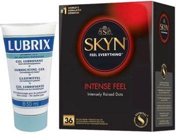 Набор из Лубрикант на водной основе Lubrix (50 мл) + Skyn Intense feel 36 шт SOS8775 фото