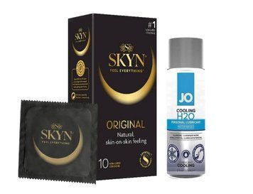SKYN ORIGINAL &mdash; 10 шт и Лубрикант System JO H2O &mdash; COOLING (60 мл) SOS844 фото