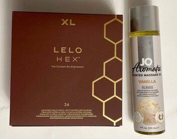 Комплект LELO HEX Respect XL 36 Pack +System JO Aromatix &mdash; Massage Oil &mdash; Vanilla 120 мл SOS1623 фото
