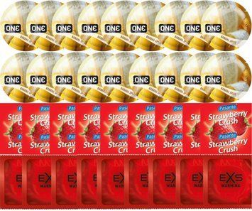 Набір 36 шт ONE Banana Split + Pasante Strawberry Crush + EXS Warming Comfy Fit SOS7748 фото