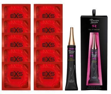 Комплект EXS Warming 10 шт + Plaisirs Secrets Feu d&rsquo;Amour 30 мл SOS14309 фото