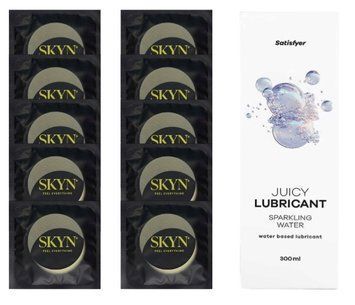 Комплект SKYN Pina Colada 10 шт. + Лубрикант Satisfyer Juicy Lubricant Sparkling Water 300 мл SOS12539 фото