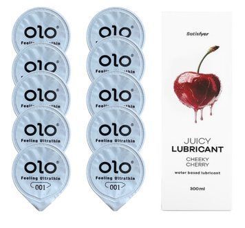 OLO Feeling Ultrathin 10 шт. + Лубрикант Satisfyer Cheeky Cherry 300 мл SOS12489 фото