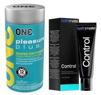 Набор из ONE Pleasure Plus 12 шт + Пролонгатор Bathmate Control (7 мл) SOS9529 фото