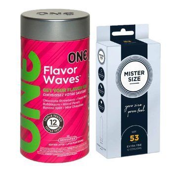 ONE Flavor Waves &ndash; 12 шт та Mister Size - Pure Feel - 53 (10 шт) SOS986 фото